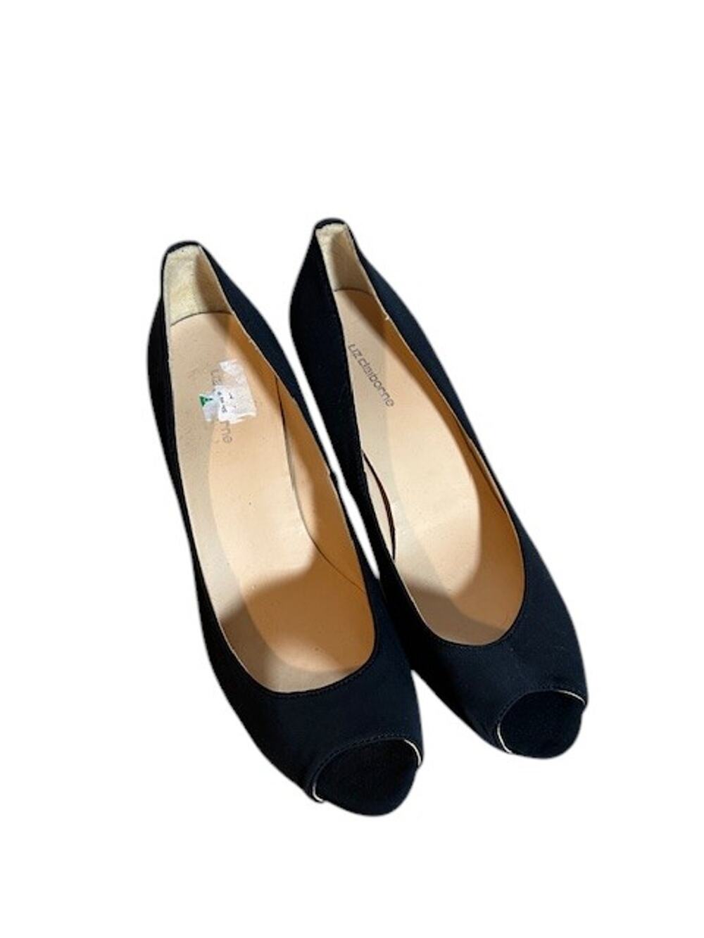 Liz Claiborne Black Peep Toe Classic Elegant Heels Pumps Women Sz 8